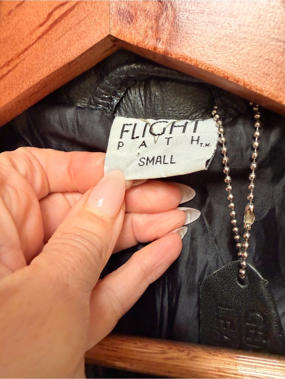 FLIGHT PATH Patchwork Leather Bomber Motorcycle Jacket Mens Size S Black - Picture 6 of 13